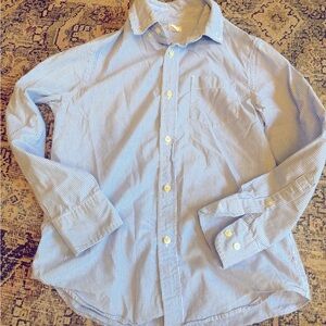 Boys Jcrew Crewcuts Blue/White Striped Collared Shirt 10